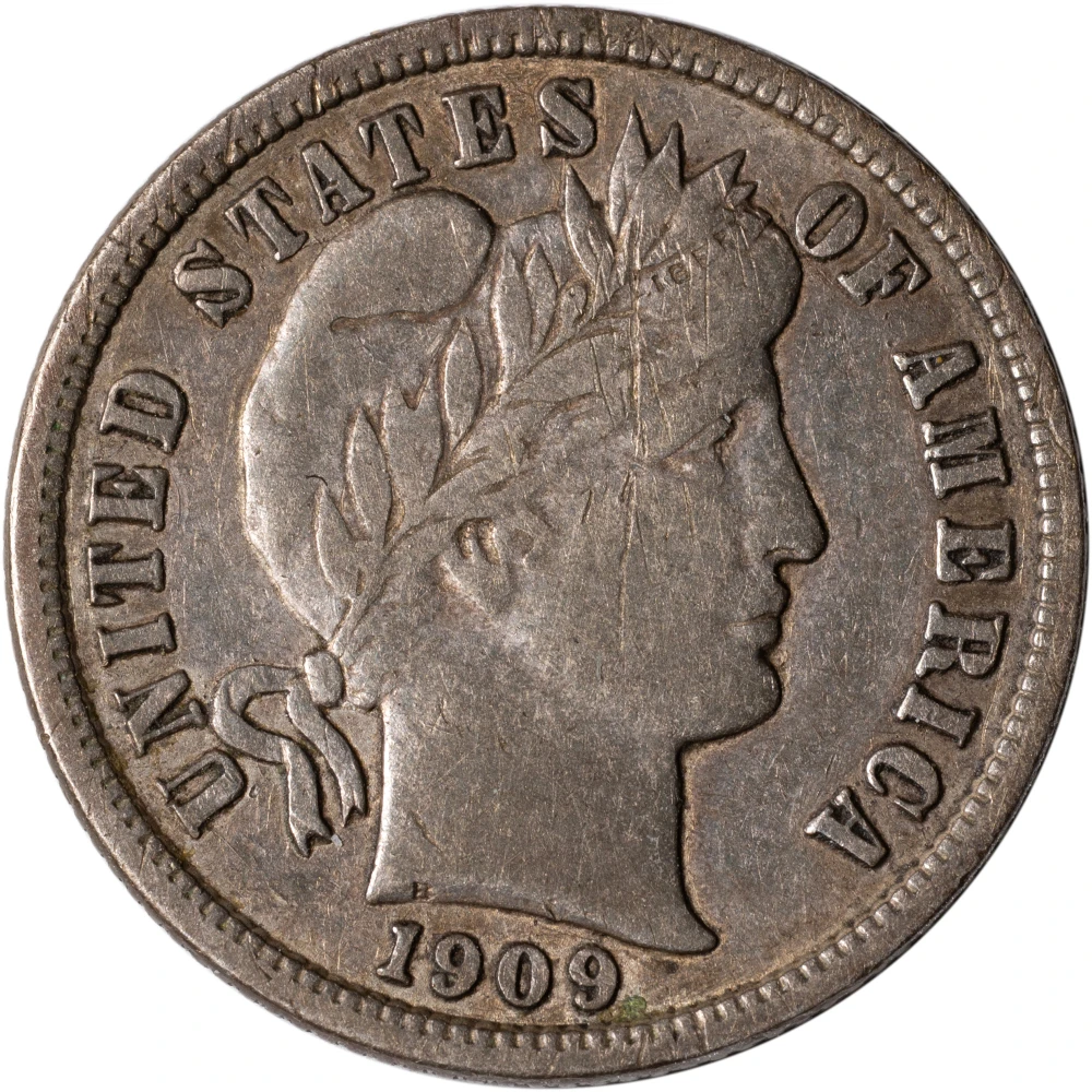 VF-20 Details 1909-S Barber Dime