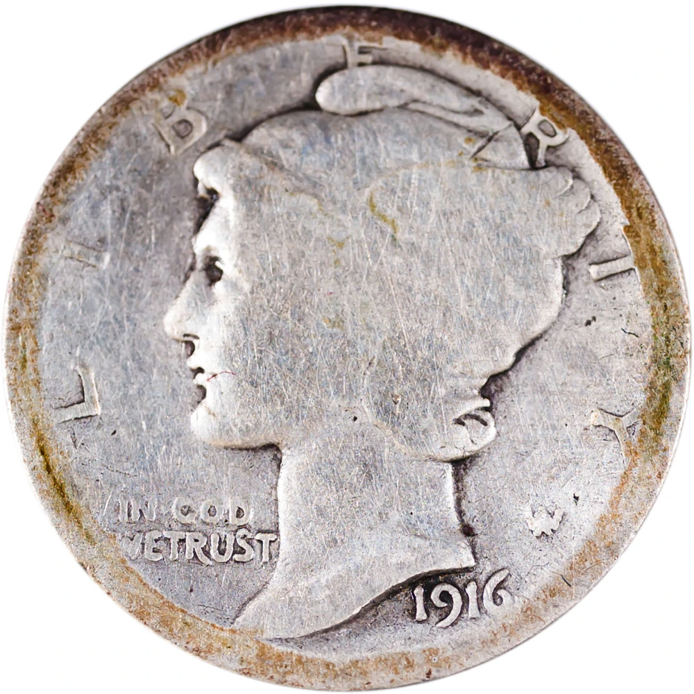 ANACS Good-4/AG-3 1916-D Mercury Dime