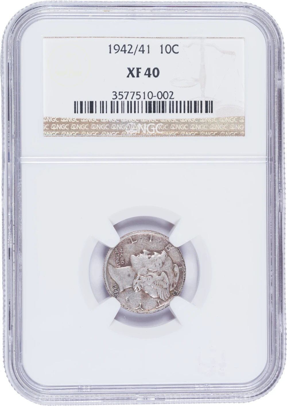 NGC EF-40 1942/1 Mercury Dime