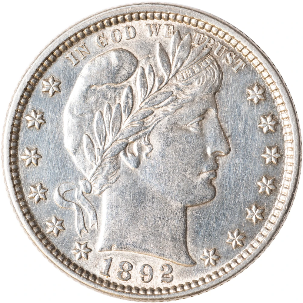 Unc Details 1892 Type I Barber Quarter