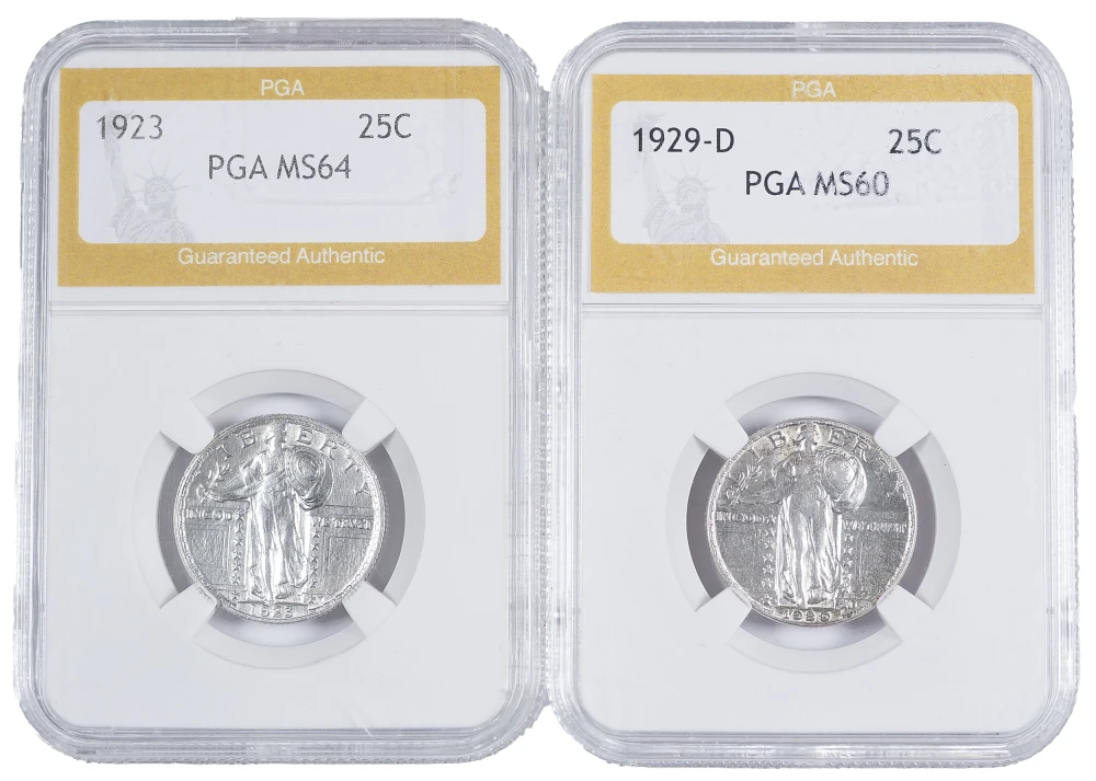 Generic Certified Standing Liberty Quarter Pair