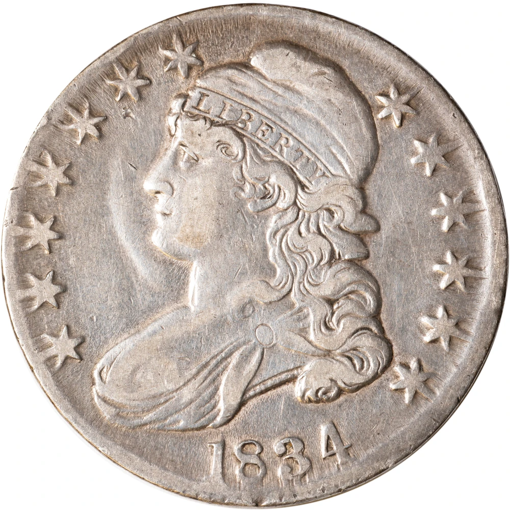 VF-35 or Finer 1834 Bust Half Dollar