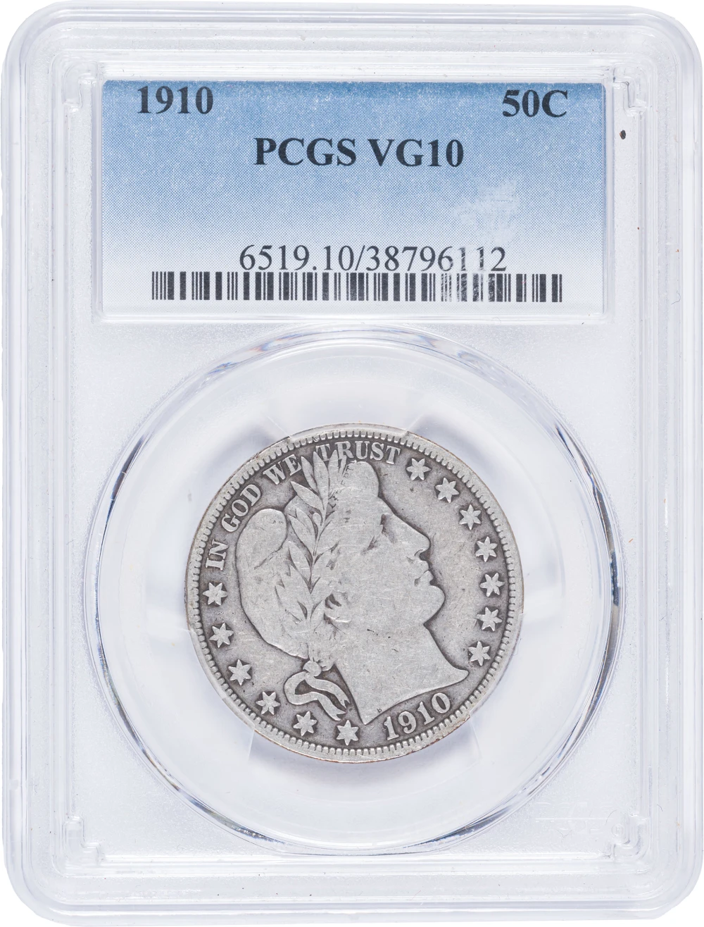 PCGS VG-10 1910 Barber Half Dollar