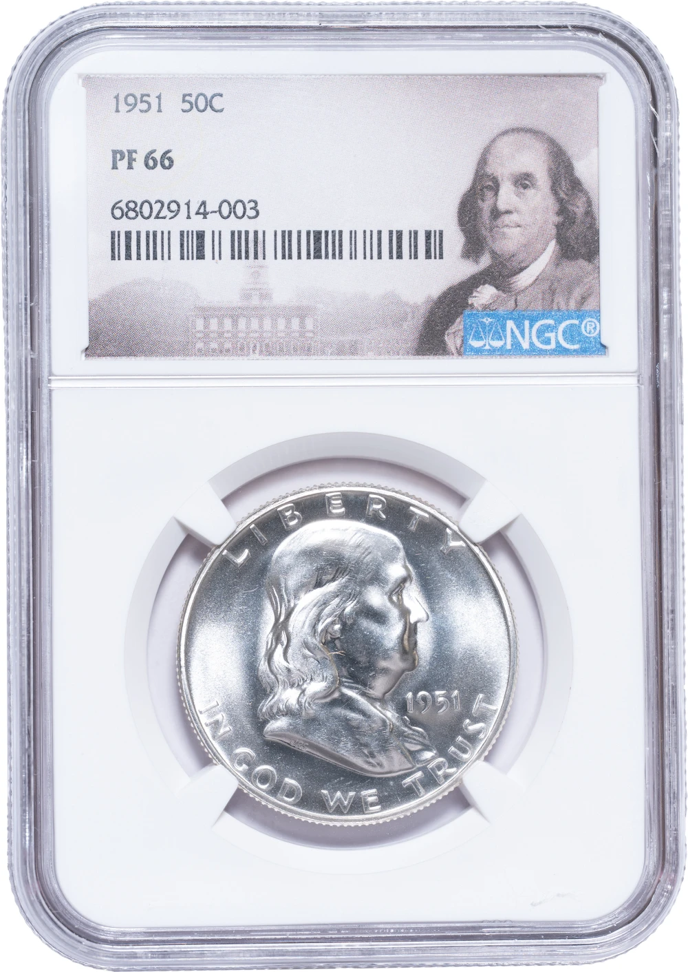 NGC Proof-66 1951 Franklin Half Dollar