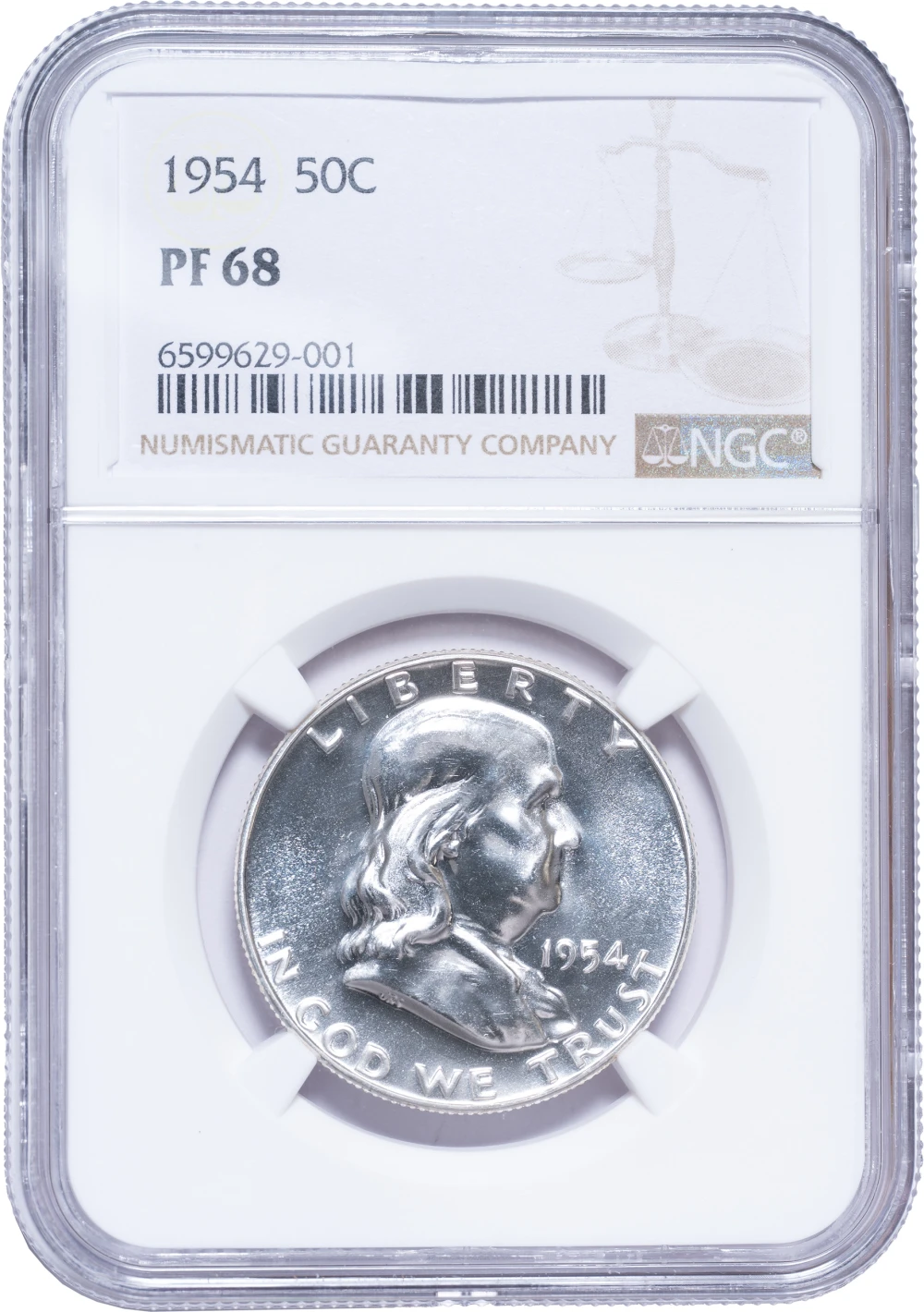 NGC Proof-68 1954 Franklin Half Dollar