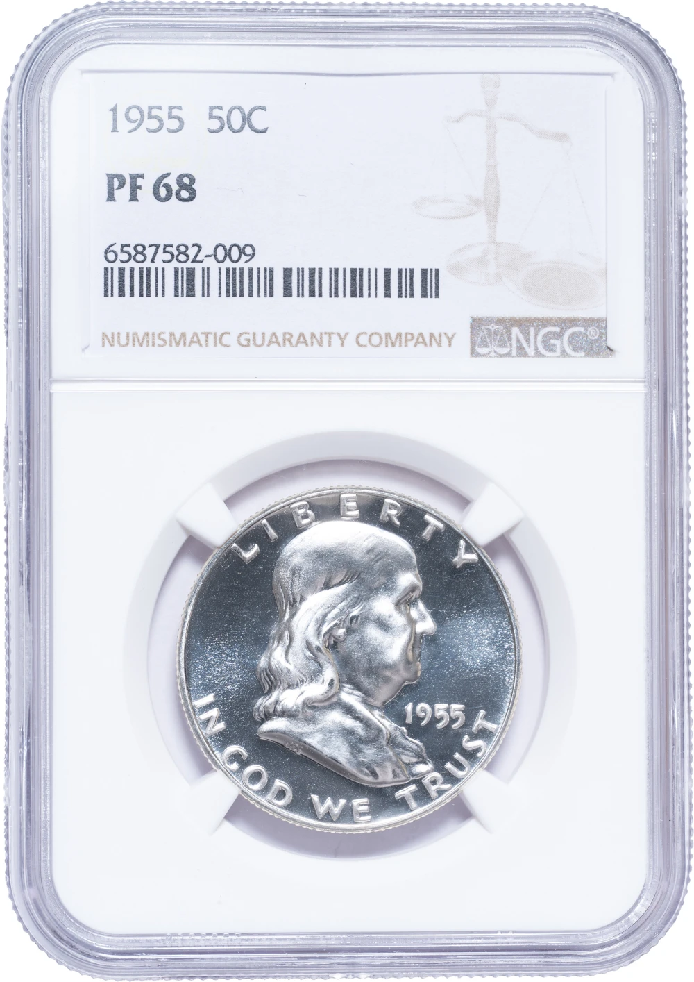 NGC Proof-68 1955 Franklin Half Dollar