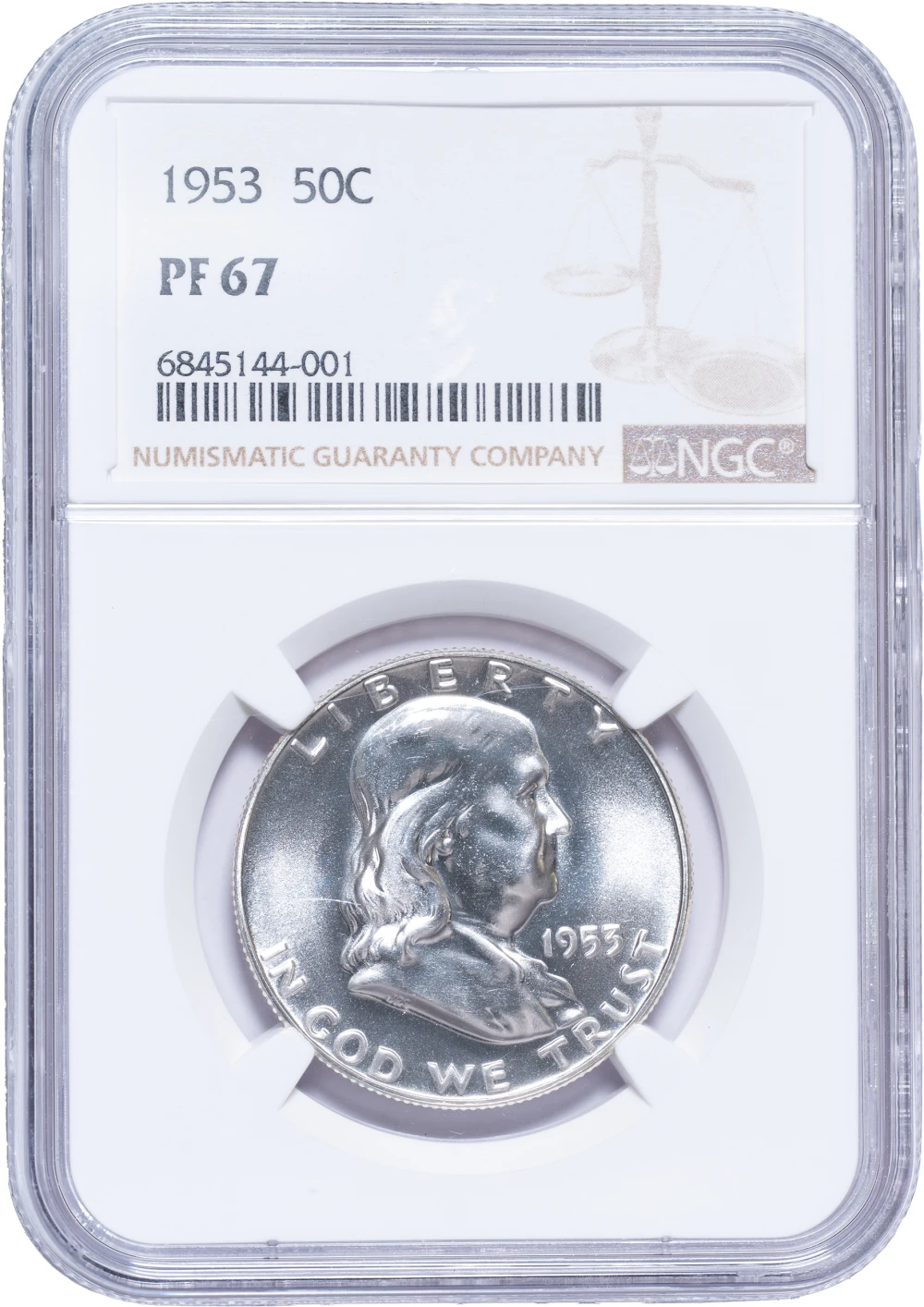 NGC Proof-67 1953 Franklin Half Dollar