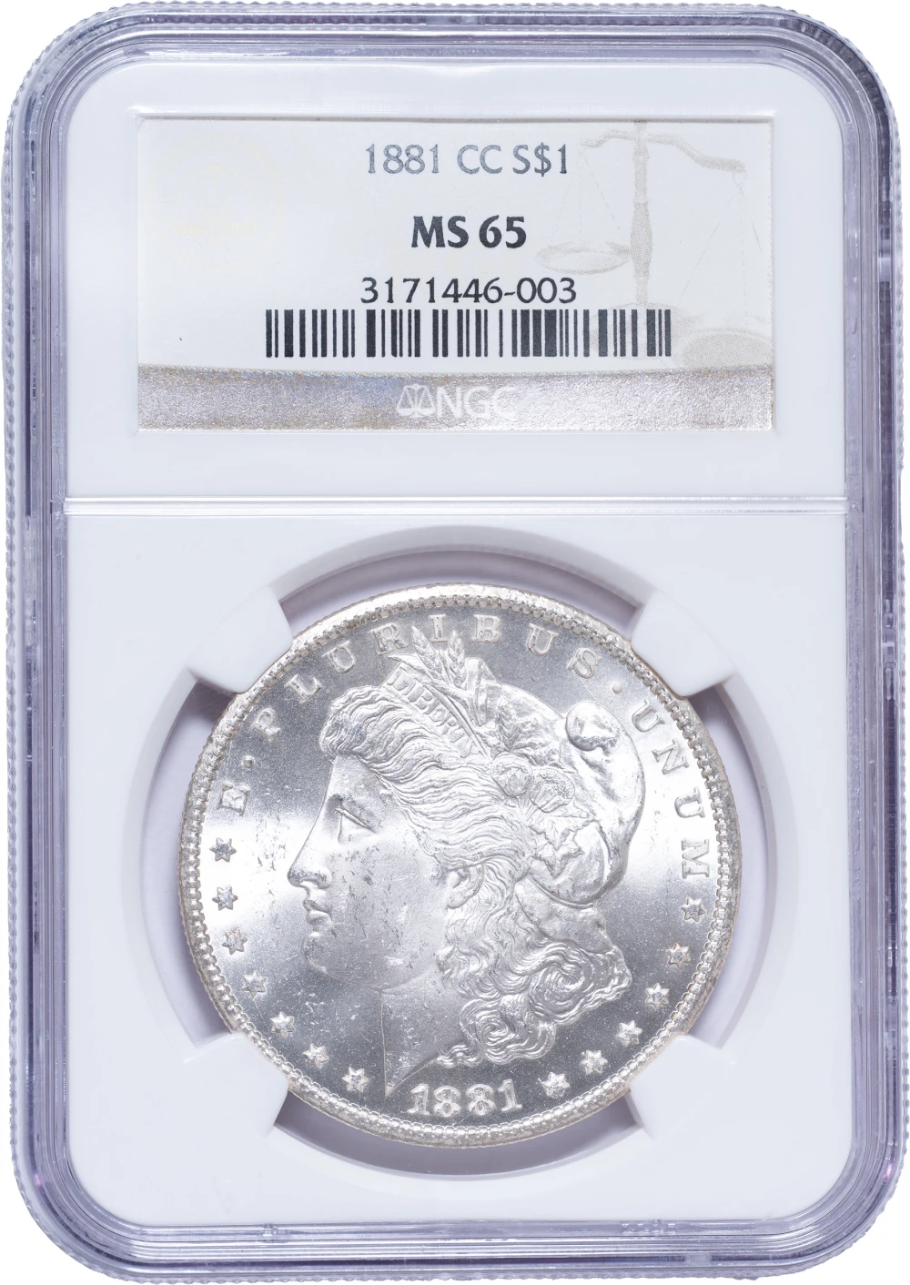 NGC MS-65 1881-CC Morgan Dollar