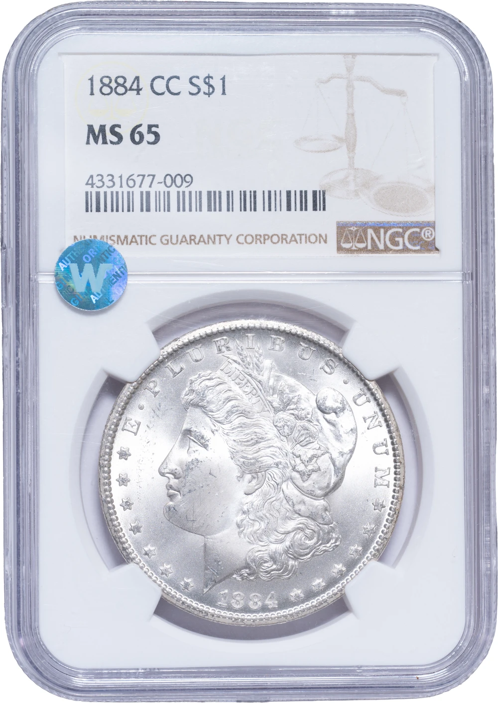 NGC MS-65 1884-CC Morgan Dollar