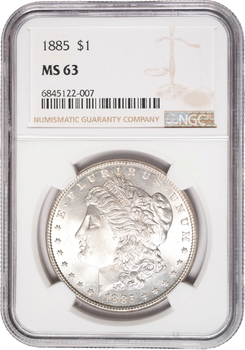 NGC MS-63 1885 Morgan Dollar