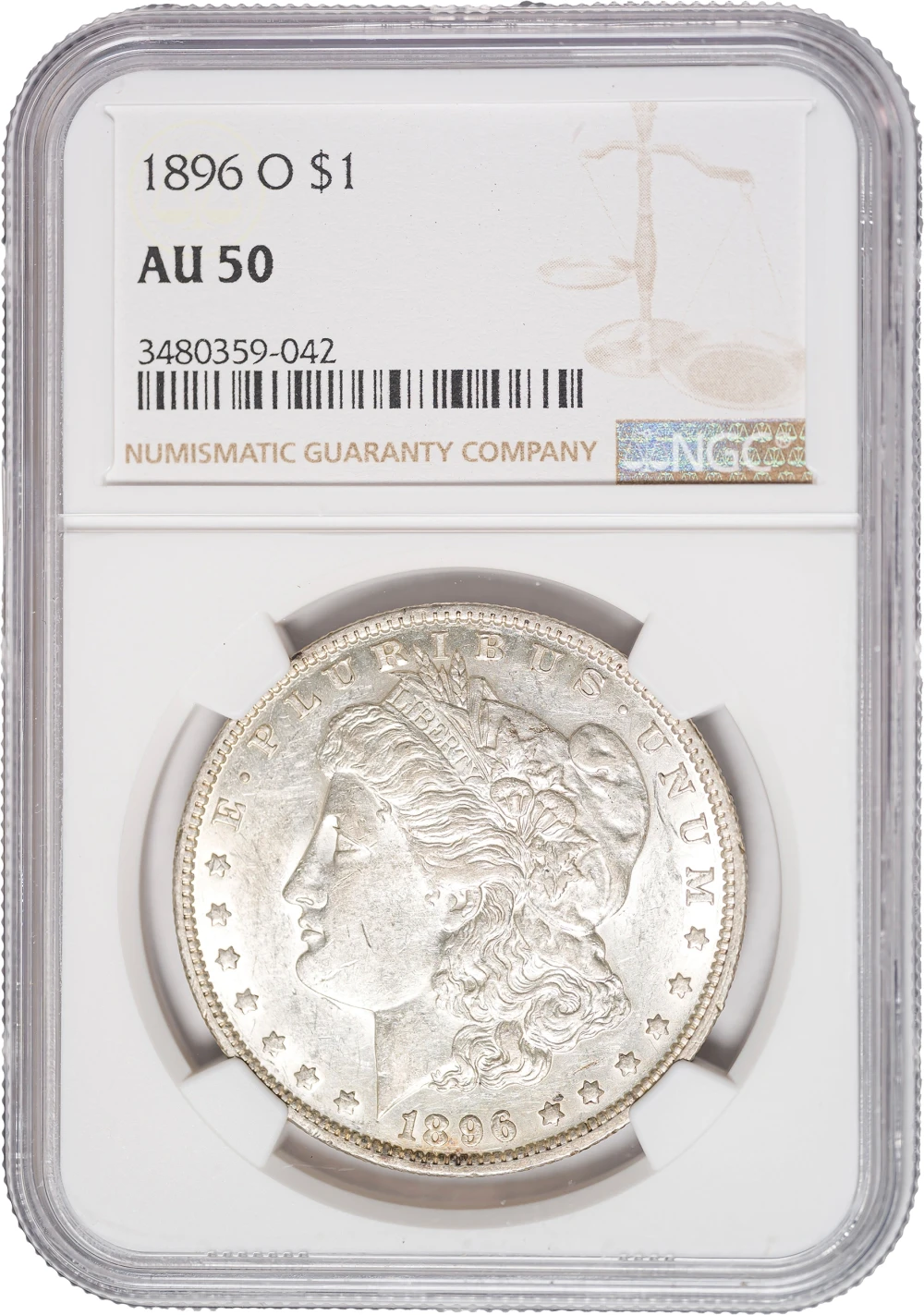 NGC AU-50 1896-O Morgan Dollar