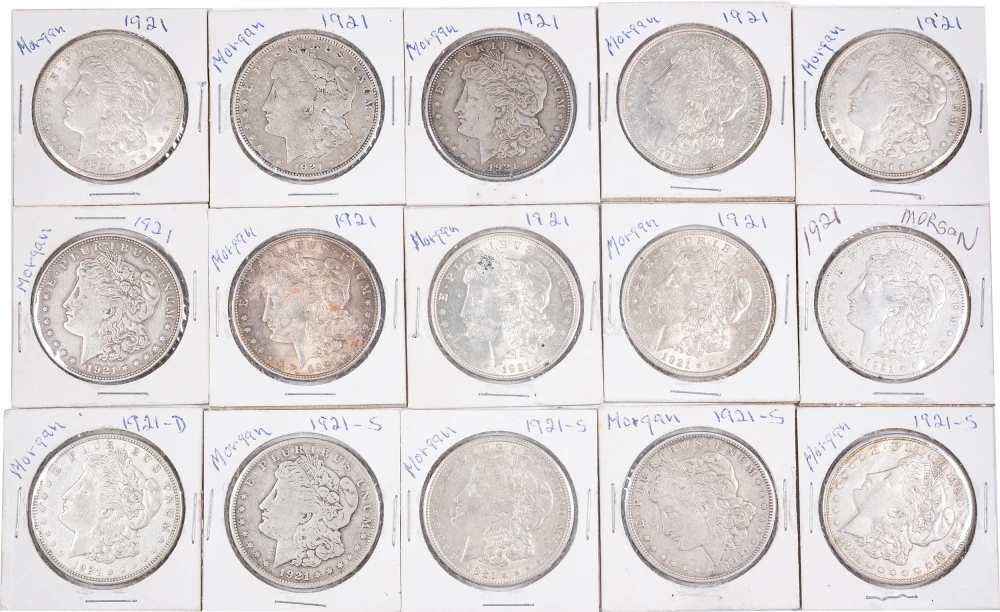 VF to EF+ 1921-P-D-S Morgan Dollar Group
