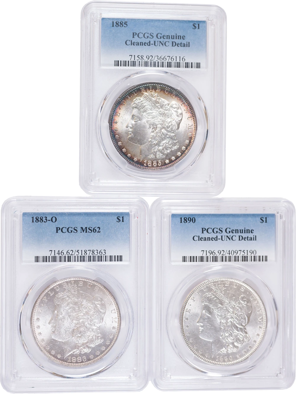 3 Piece PCGS Morgan Dollar Lot