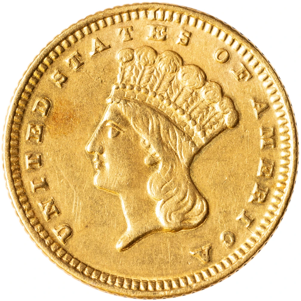 AU Details 1870 $1 Gold