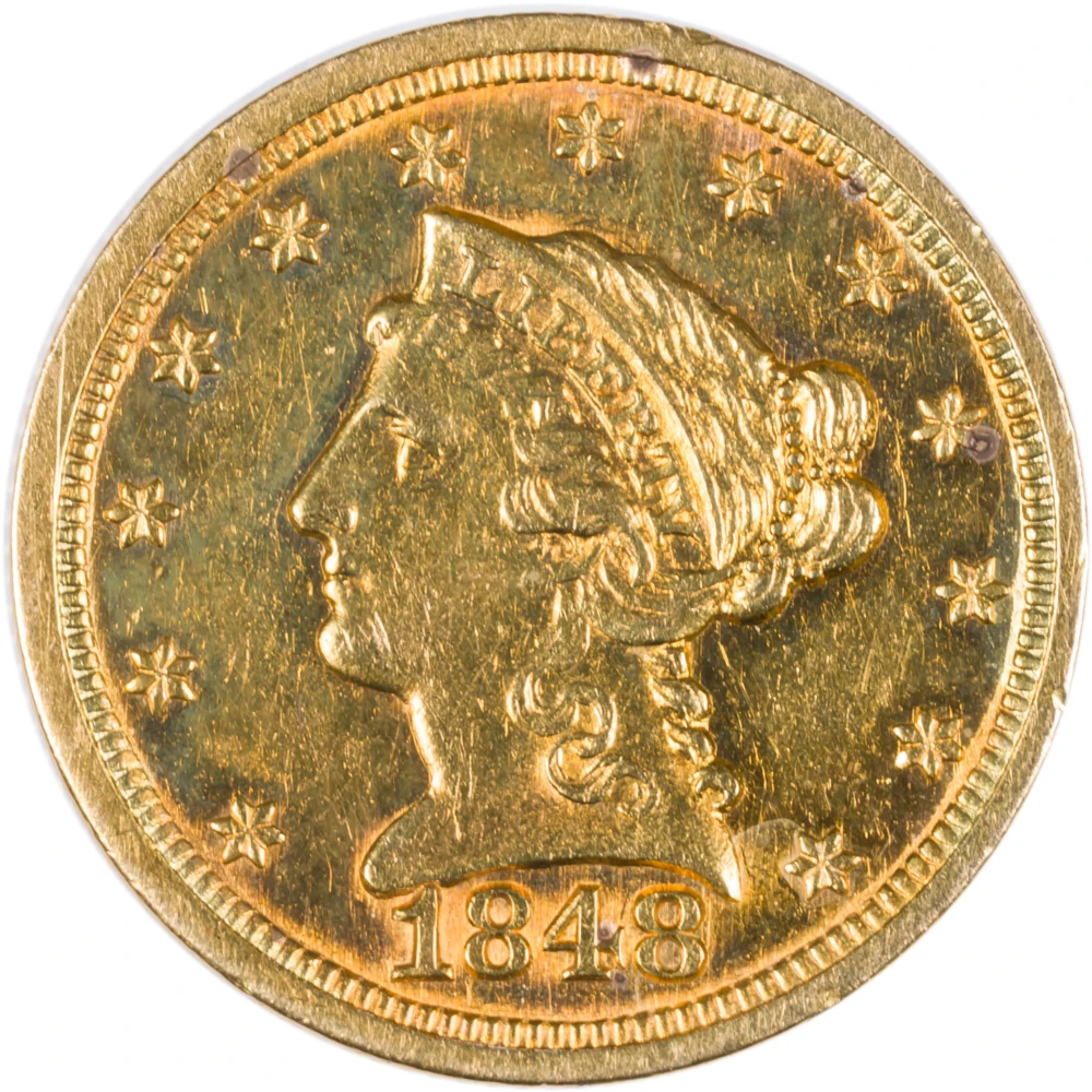 Unci Details 1848 $2.50 Gold Liberty