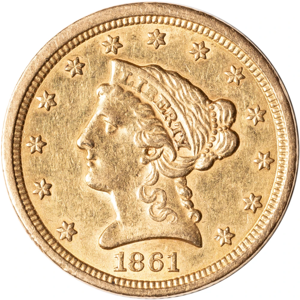 AU-50 1861 $2.50 Gold Liberty