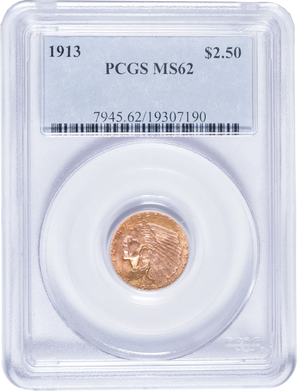 PCGS MS-62 1913 $2.50 Gold Indian