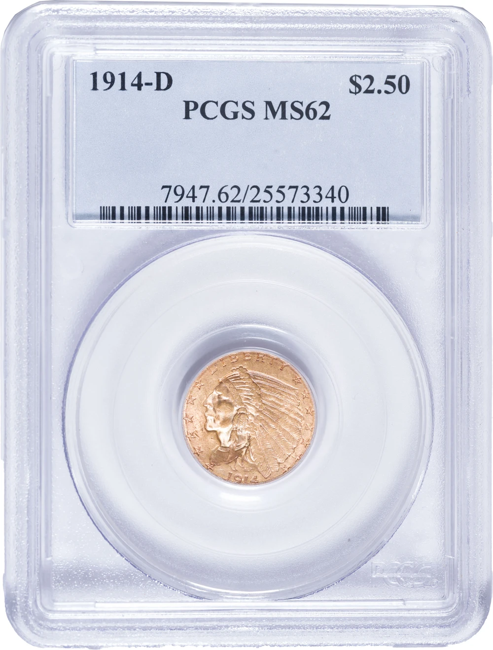 PCGS MS-62 1914-D $2.50 Gold Indian