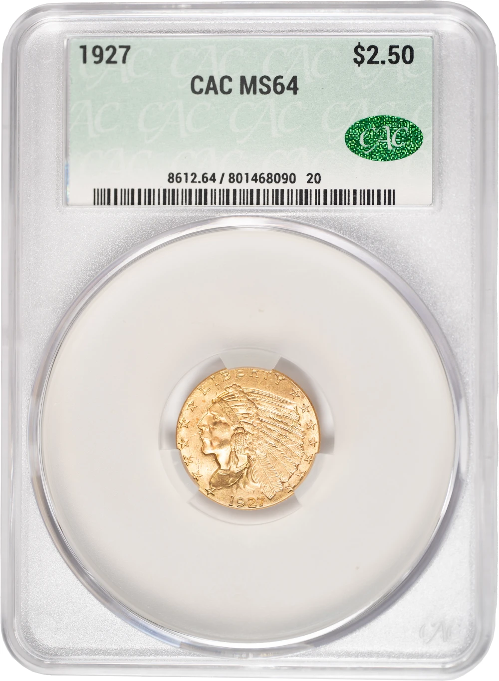 CACG MS-64 1927 Gold $2.50 Idnian