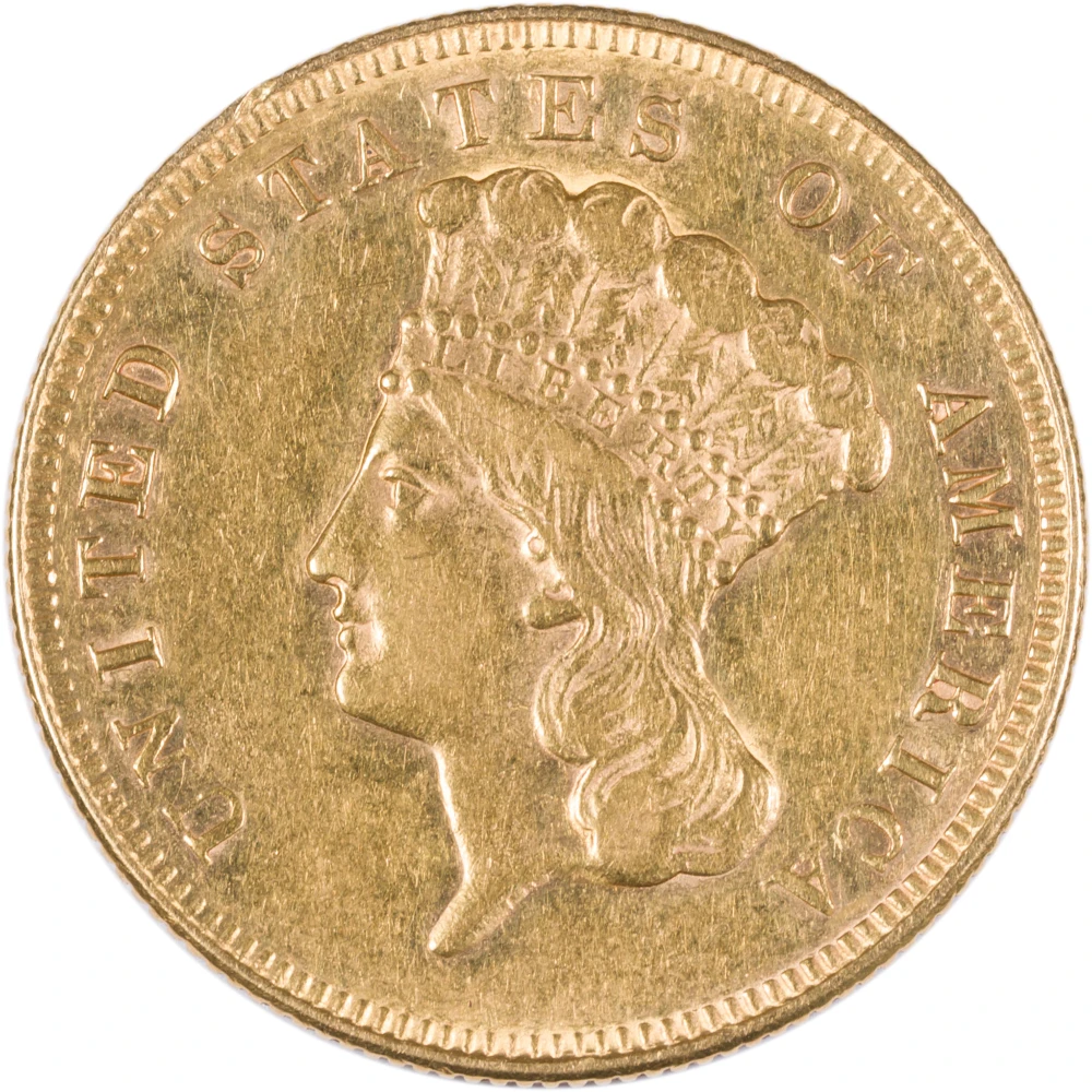 AU-50 1874 $3 Gold