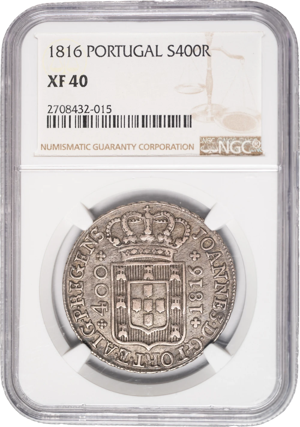 Portugal. NGC EF-40 1816 400 Reis