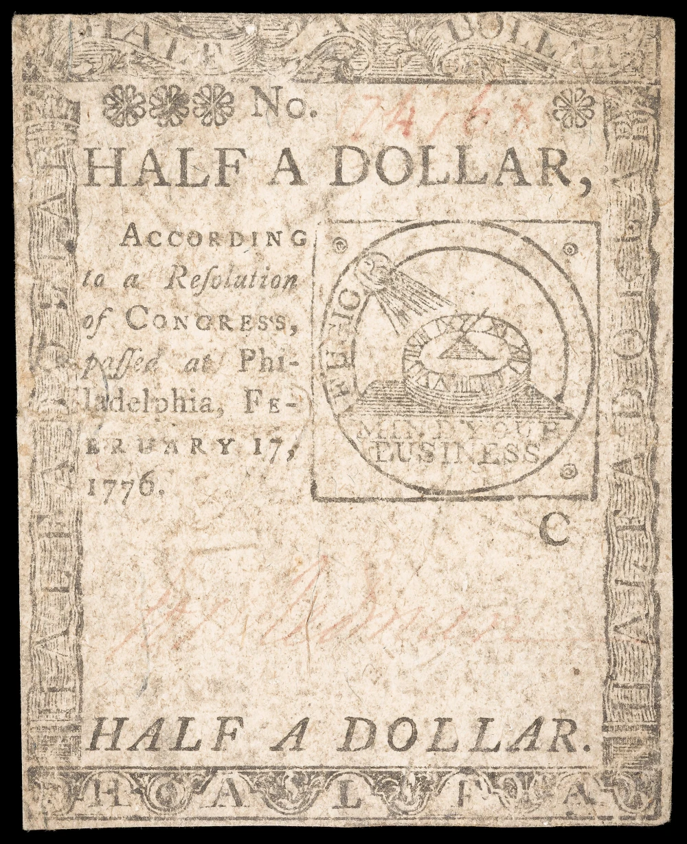 VF 1776 $1/2 Continental Currency
