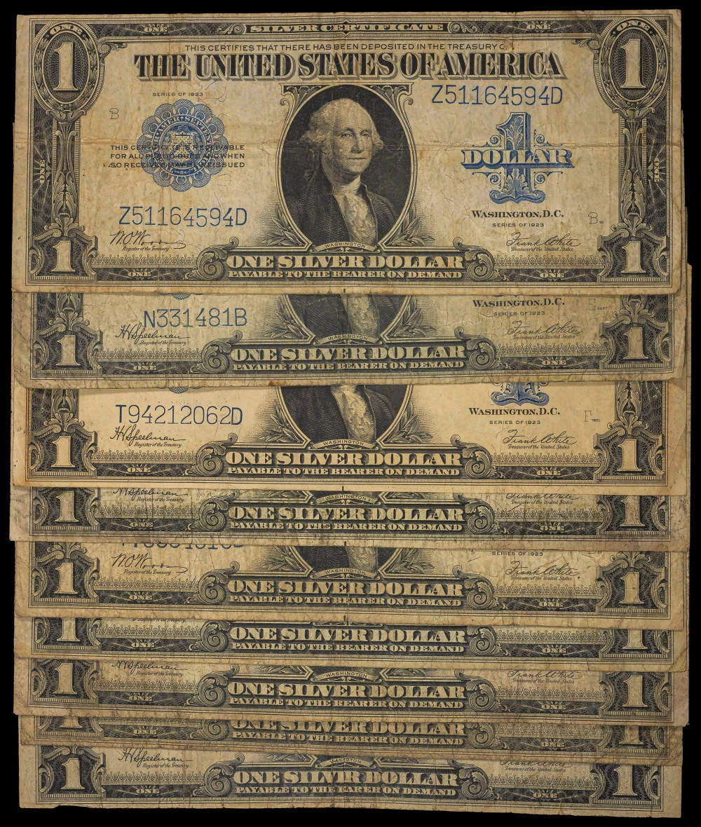 10 Pcs VG-VF 1923 $2 Silver Certificates