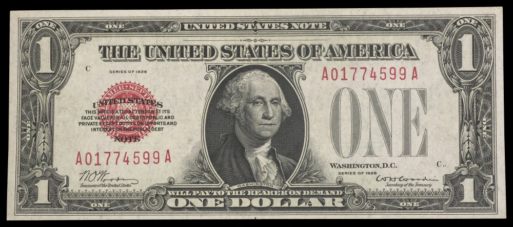 Nice Crisp UNC 1928 $1 U.S. Note
