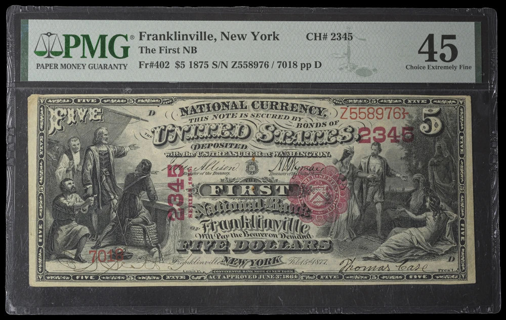 PMG EF-45 1875 $5 National Rarity
