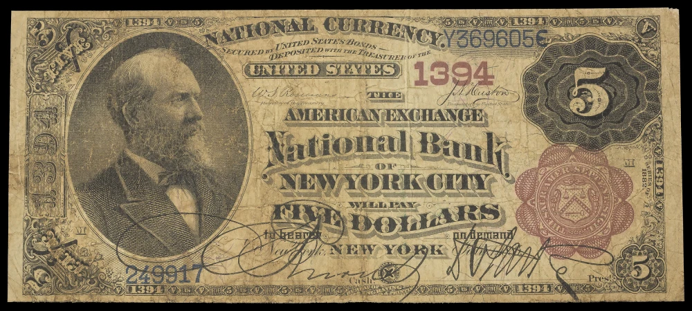 F-VF 1882 $5 New York NY National