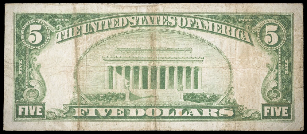 VF 1929 Burlington VT $5 National