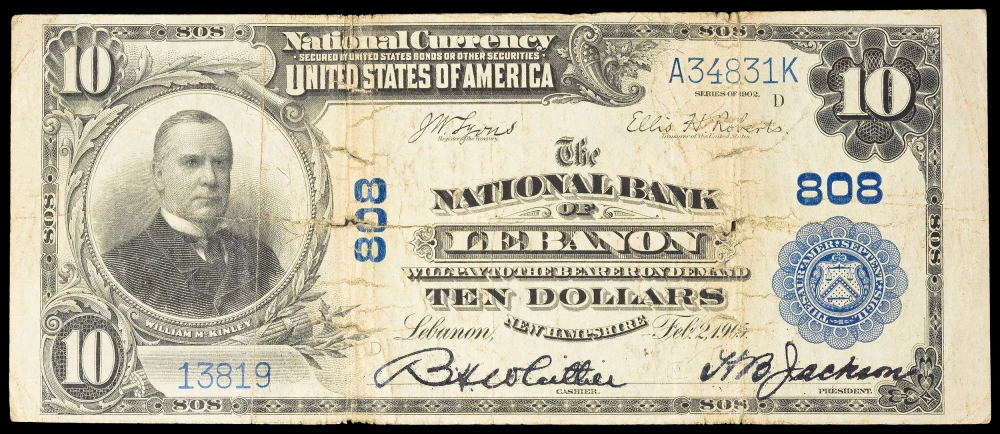 VF 1902 Lebanon NH $10 National