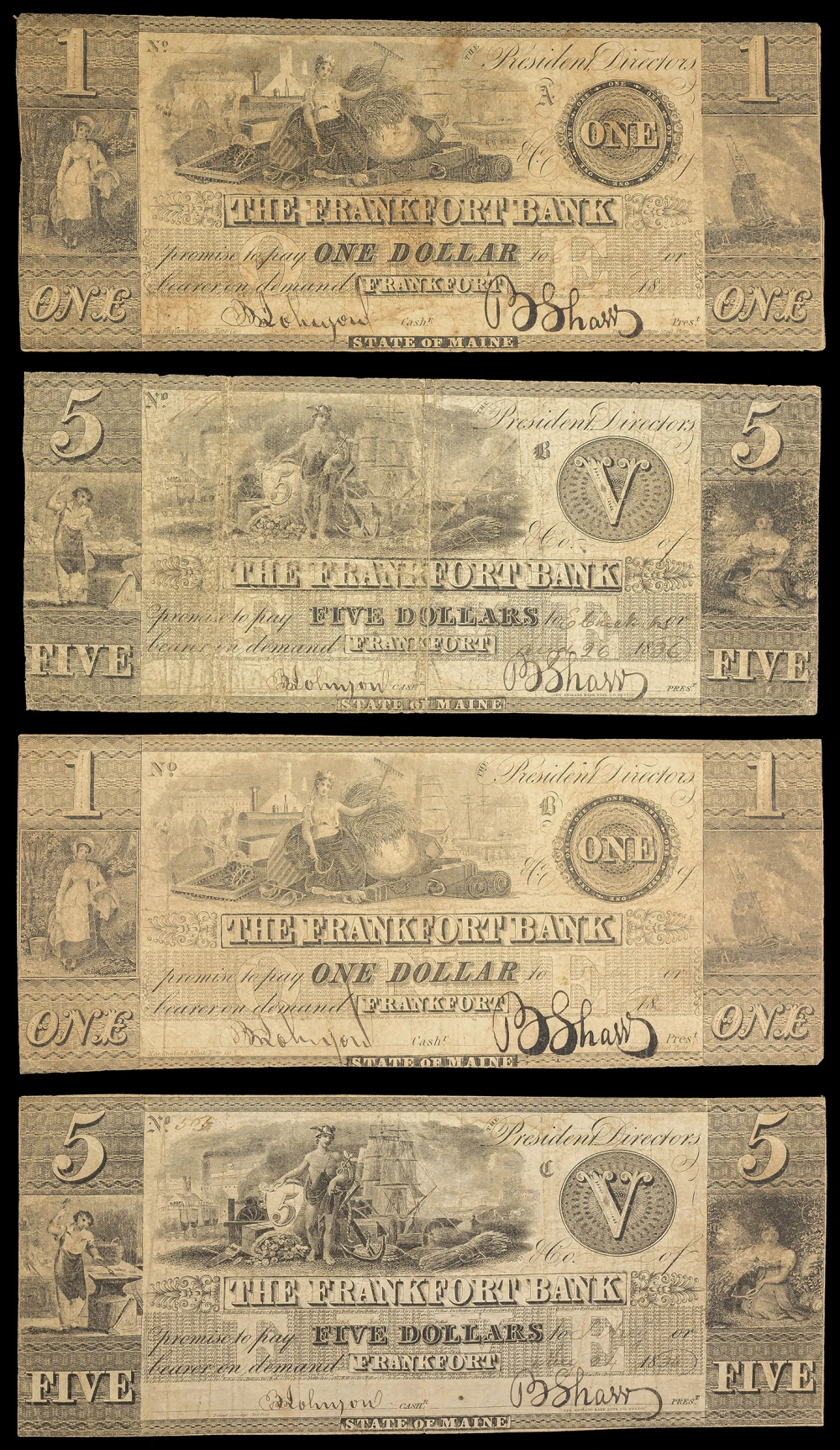 Maine. Frankfort. Frankfort Bank Quartet
