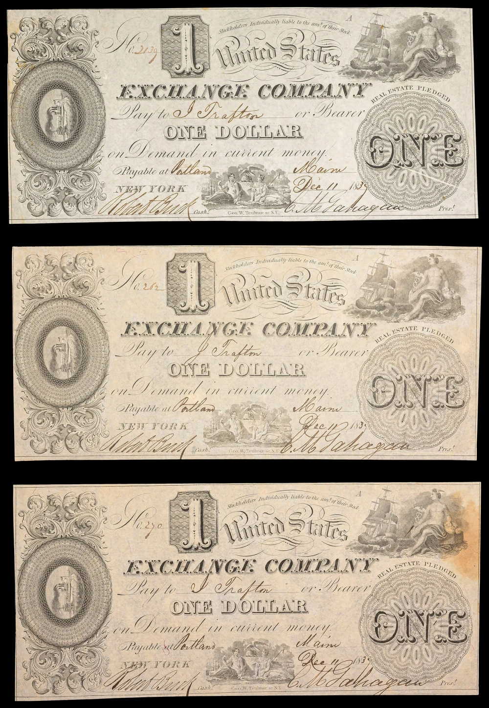 Maine. Portland. U.S. Exchange Co. $1 Trio