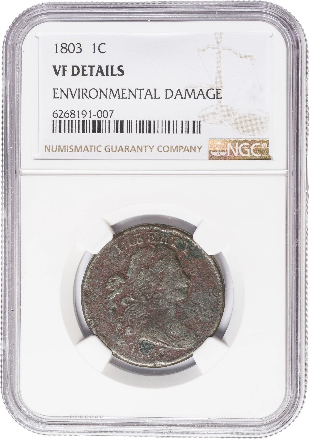 NGC VF Details 1803 Large Cent