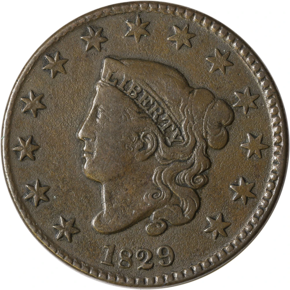 VF-20 1829 Medium Letters Large Cent