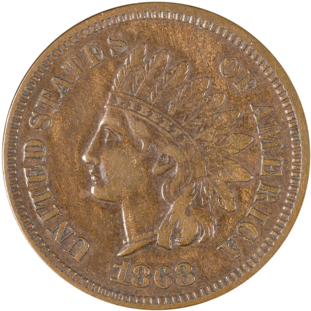 EF-40 1868 Indian Cent