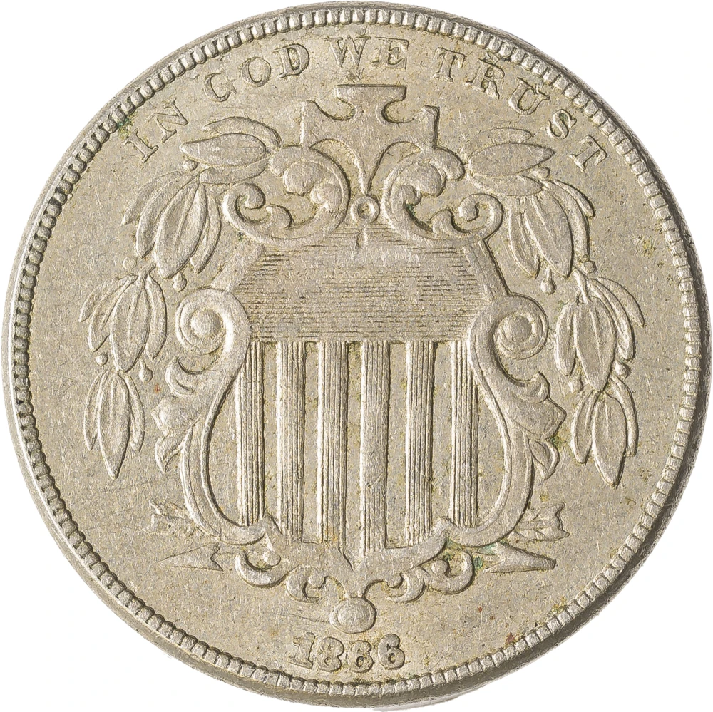 AU-50 1866 Shield Nickel