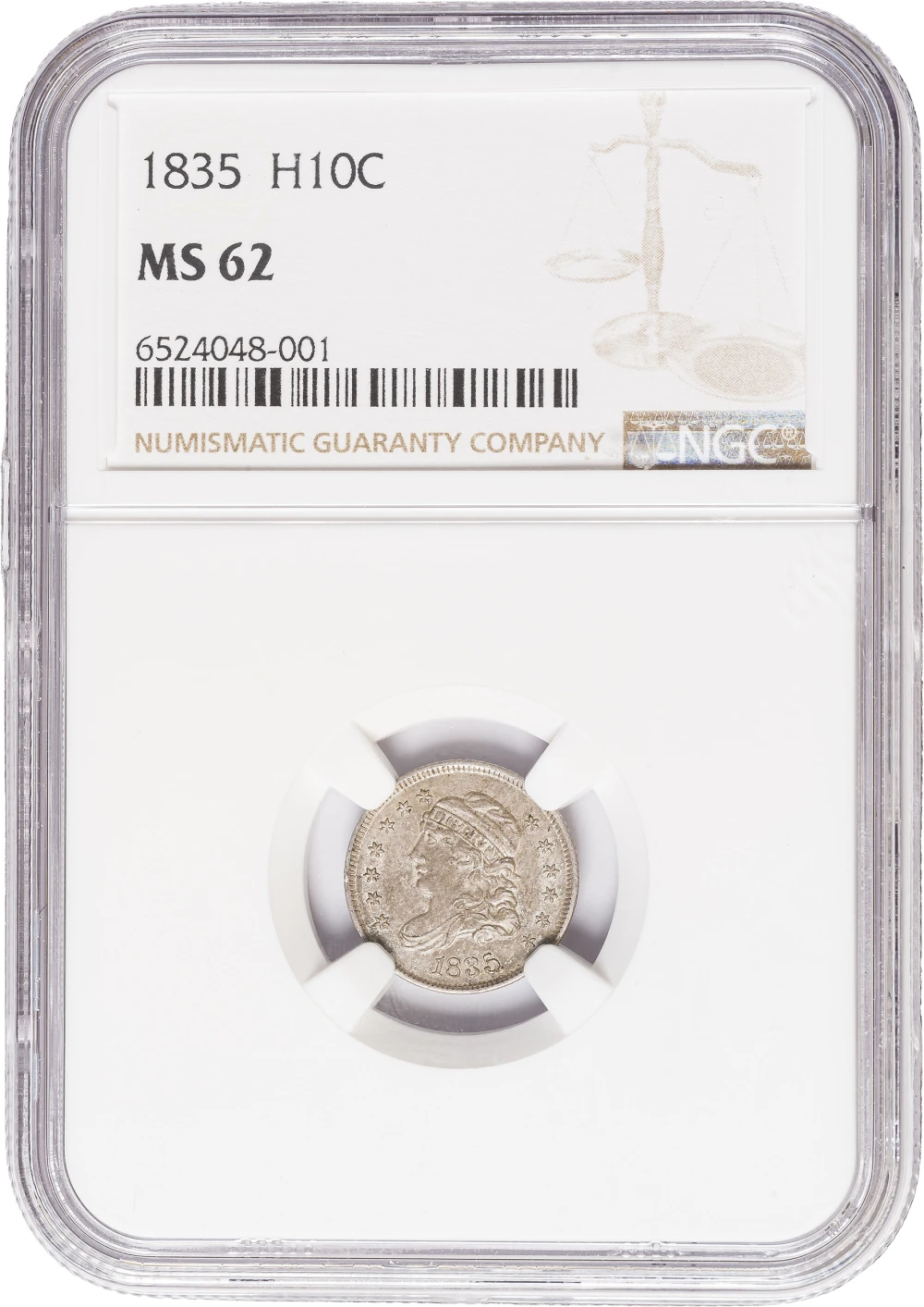 NGC MS-62 1835 Bust Half Dime