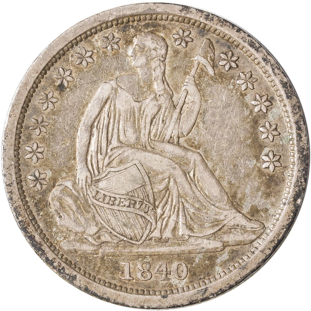 VF/EF-35 1840 No.Drap Seated Dime
