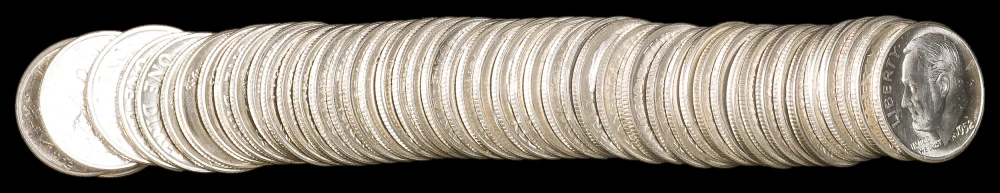 Gem Original Roll Of 1952 Of Roosevelt Dimes