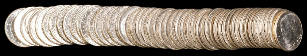 Gem Original Roll Of 1958 Roosevelt Dimes
