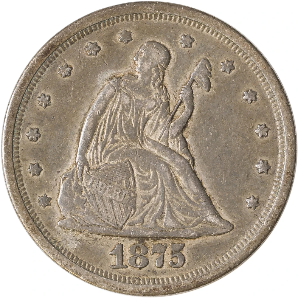 EF-45 1875-S Twenty Cent Piece