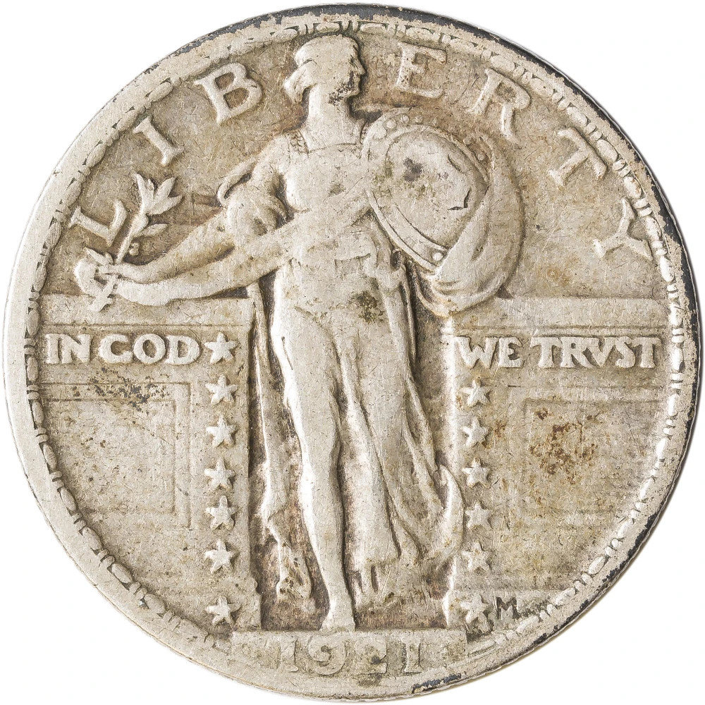 F-VF-15 1921 Standing Liberty Quarter