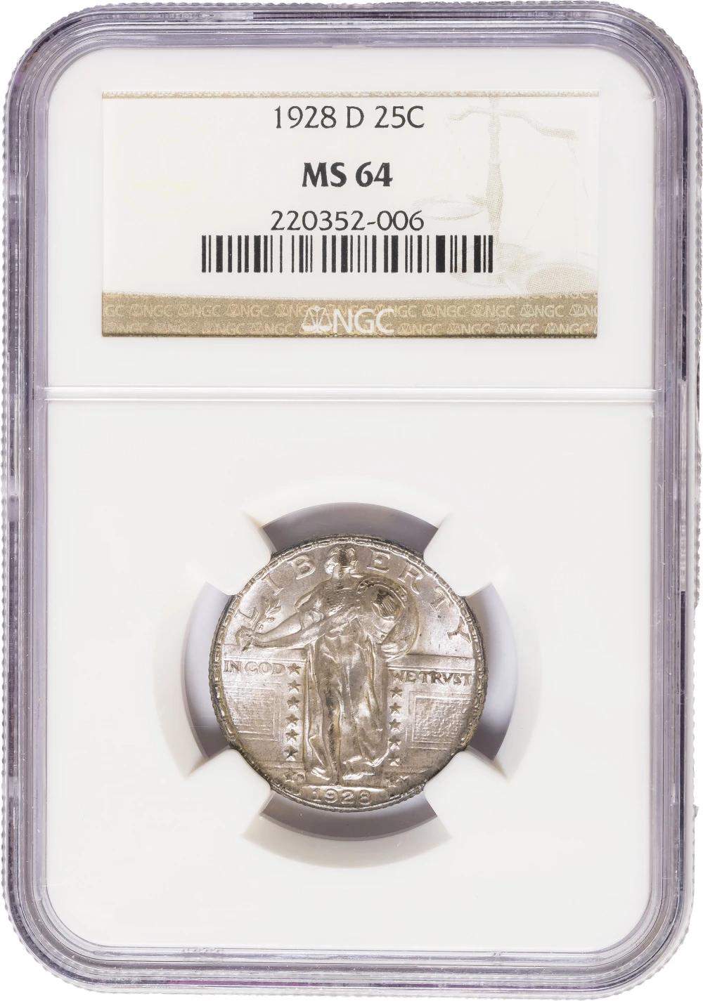 NGC MS-64 1928-D Standing Liberty Quarter