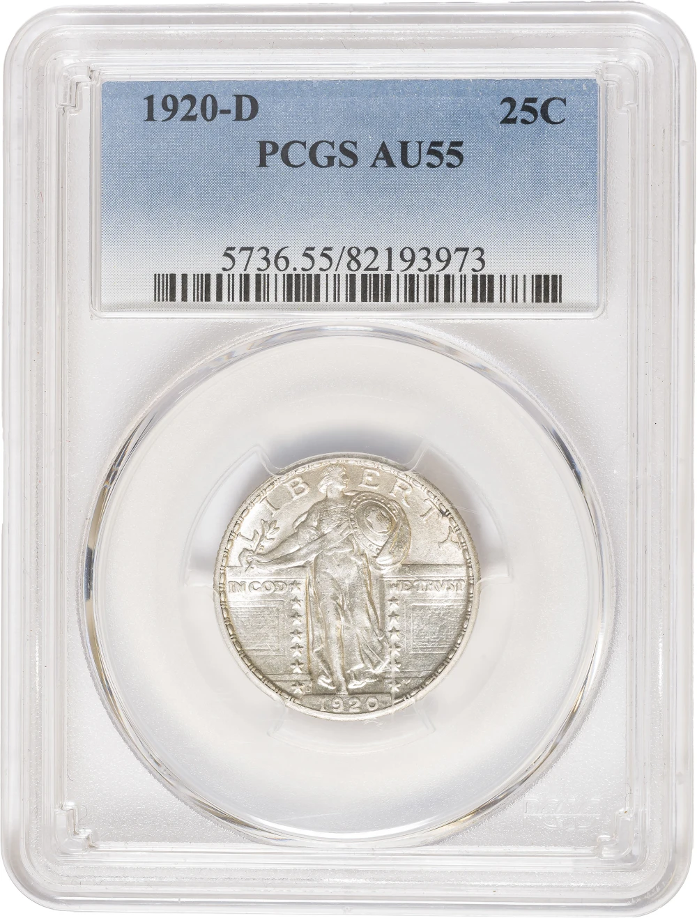 PCGS AU-55 1920-D Standing Liberty Quarter