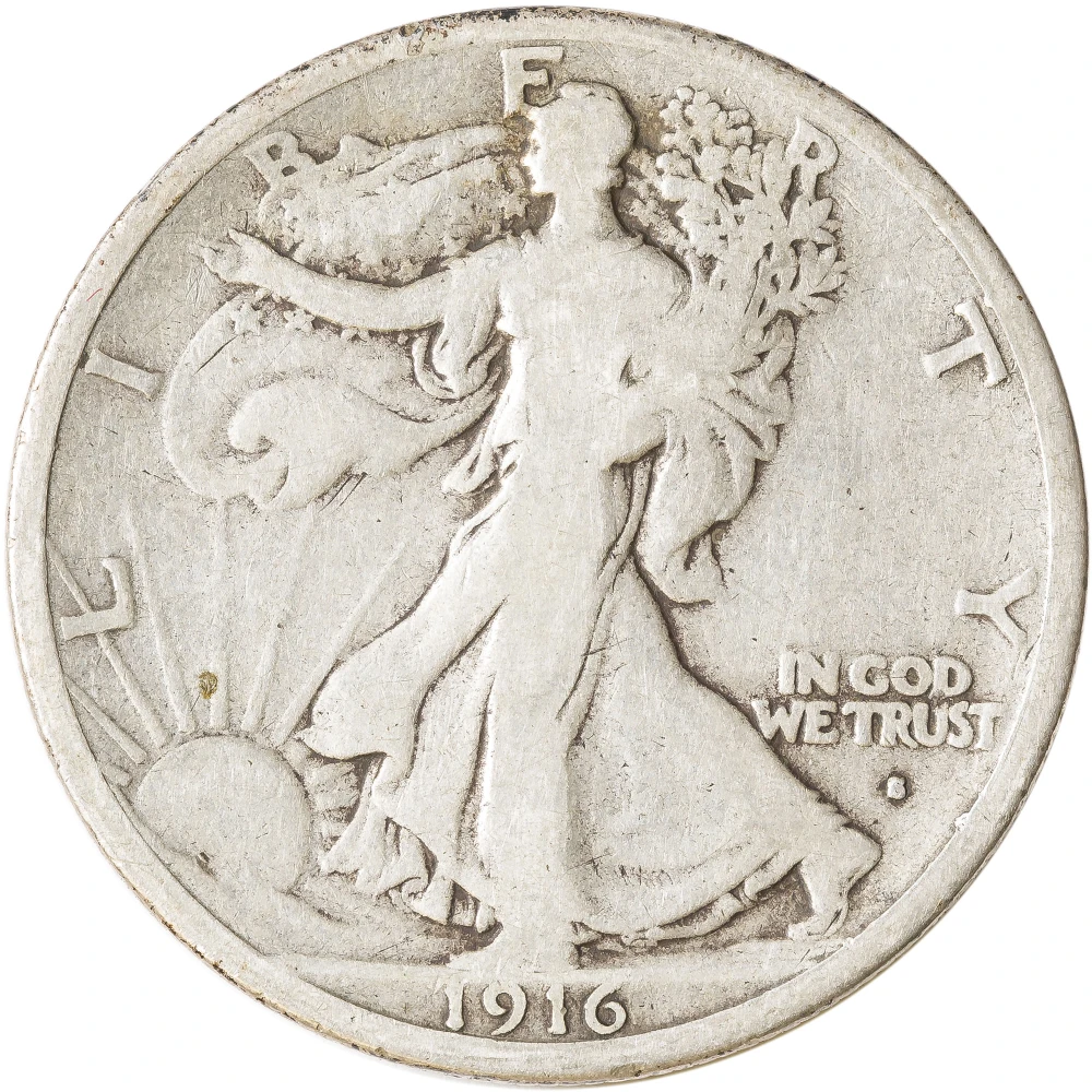 VG-F-10 1916-S Walking Liberty Half