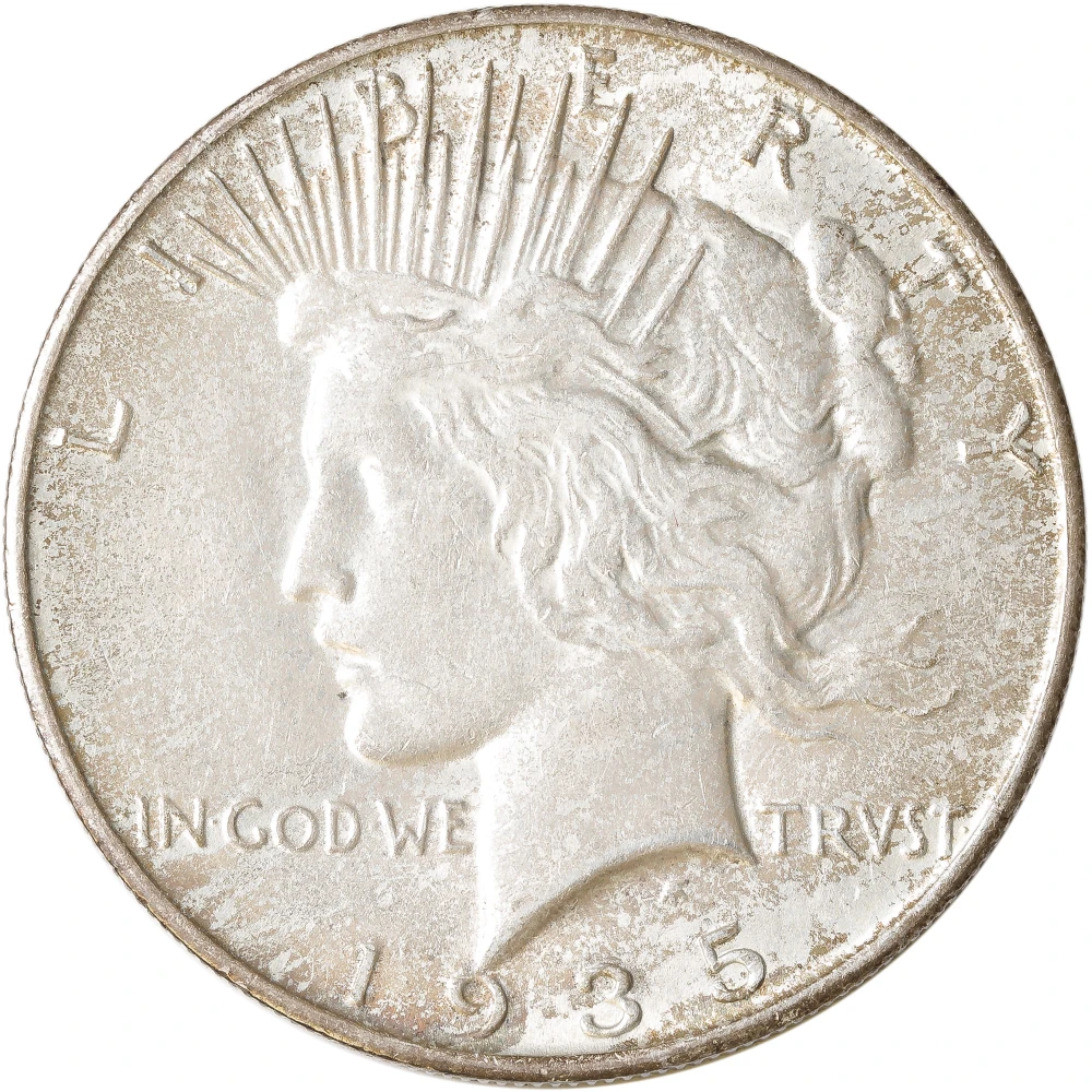 AU-50+ 1935-S Peace Dollar