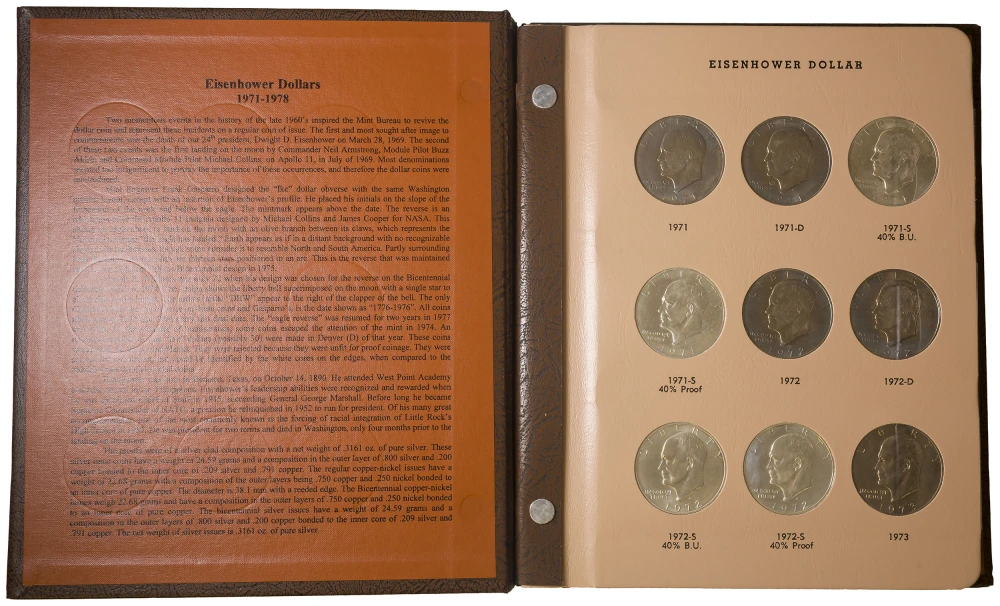 Complete Eisenhower Dollar Set W/Extras
