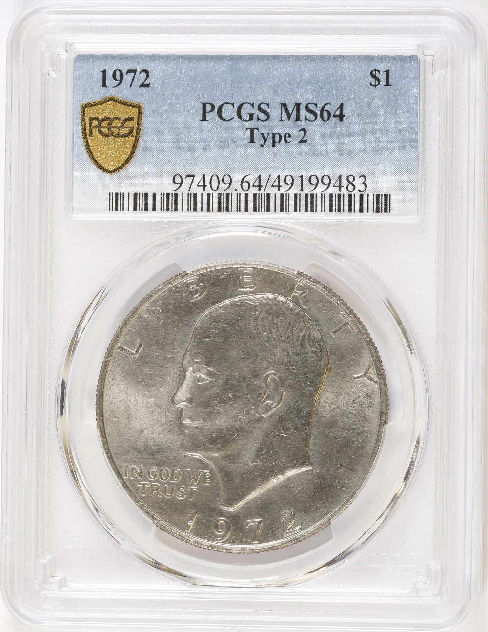 PCGS MS-64 1972 Type II Eisenhower Dollar